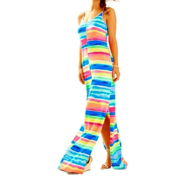 Lilly Pulitzer Dresses & Skirts - Lilly Pulitzer Gigi Neon Rainbow Maxi Dress